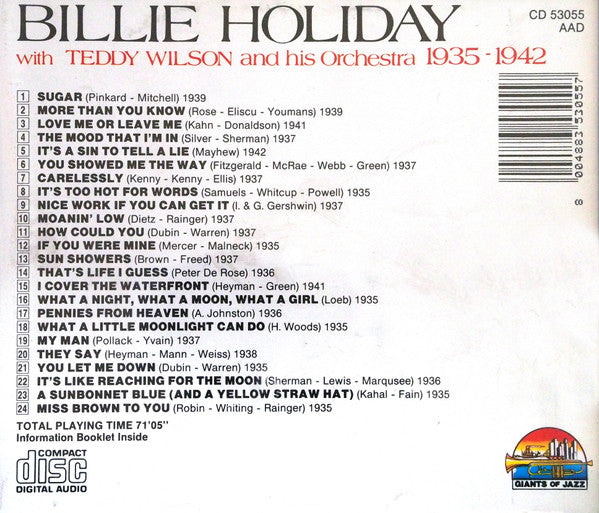 Billie Holiday With Teddy Wilson And His Orchestra : 1935-1942 (CD, Comp)