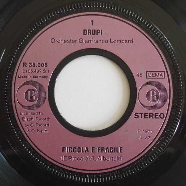 Drupi (2) : Piccola E Fragile (7", Single)