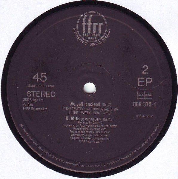 D Mob : We Call It Acieeed (12", EP)