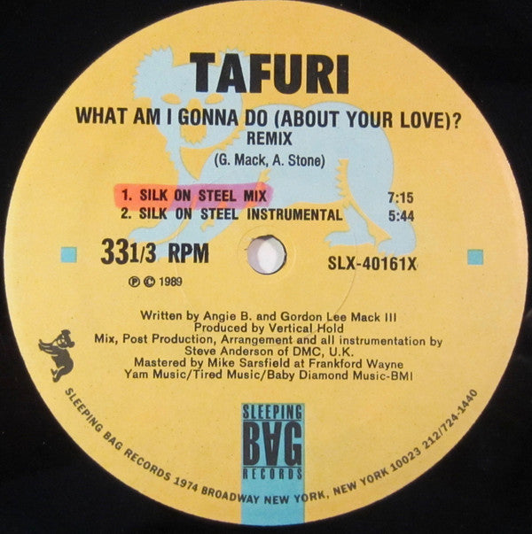 Tafuri : What Am I Gonna Do (About Your Love)? (Remix) (12")