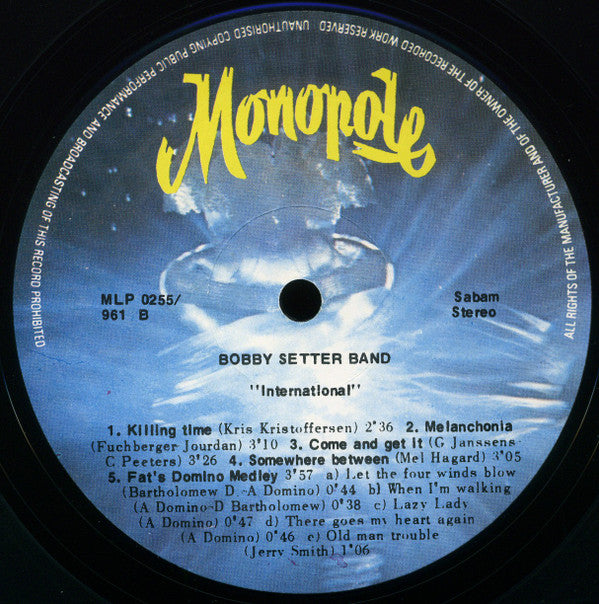 Bobby Setter Band Featuring Dea Doll & Karin Setter : Bobby Setter Band International (LP)