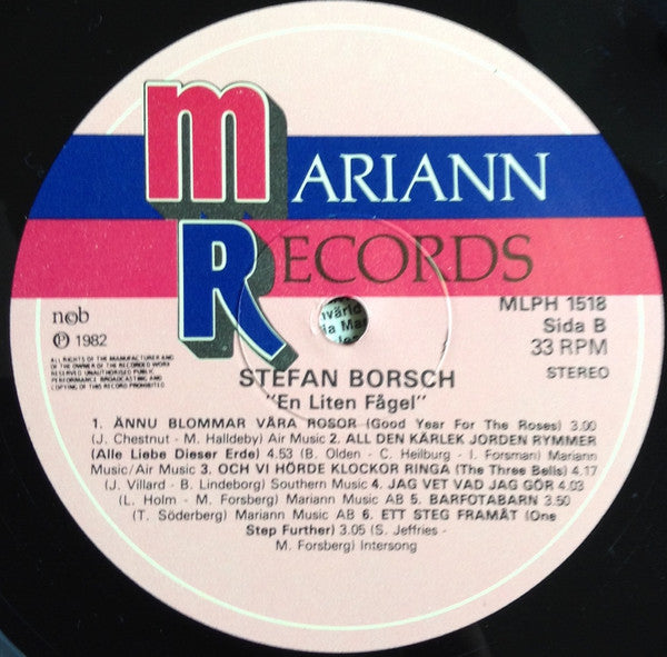 Stefan Borsch : En Liten Fågel (LP, Album, M/Print)