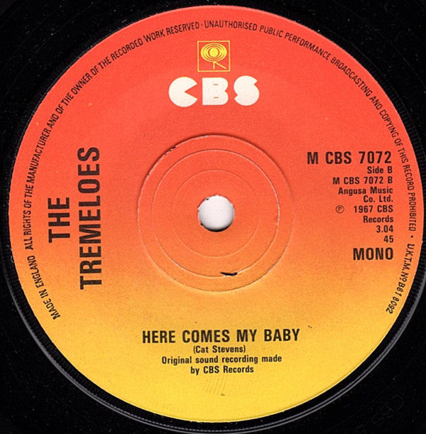 The Tremeloes : Silence Is Golden / Here Comes My Baby (7", Single, Mono, RE)