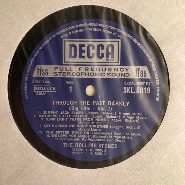 The Rolling Stones : Through The Past, Darkly (Big Hits Vol. 2) (LP, Comp, Oct)