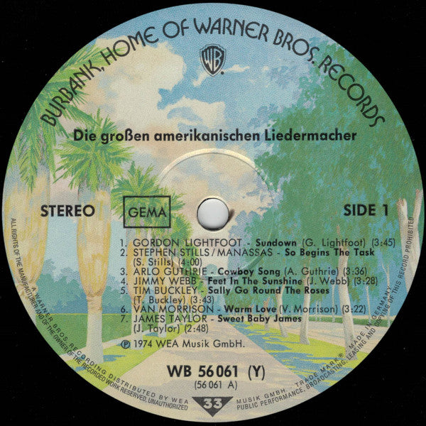 Various : Die Grossen Amerikanischen Liedermacher (LP, Comp)