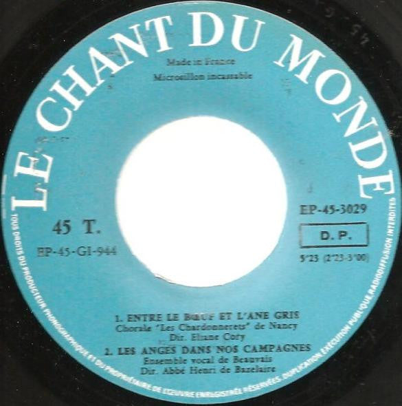 Ensemble Vocal De Beauvais  /  Chorale "Les Chardonnerets" De Nancy : Il Est Né Le Divin Enfant (7", EP)