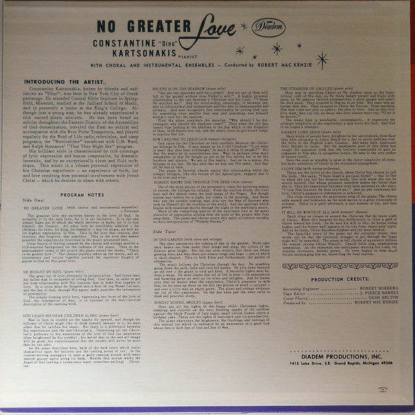 Dino Kartsonakis : No Greater Love (LP)