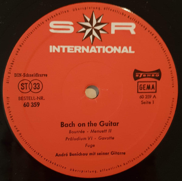 André Bénichou : Bach On The Guitar (10", Album)