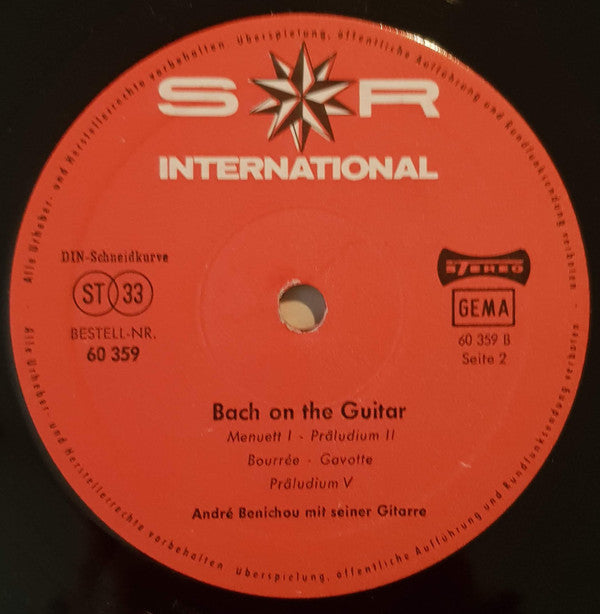André Bénichou : Bach On The Guitar (10", Album)