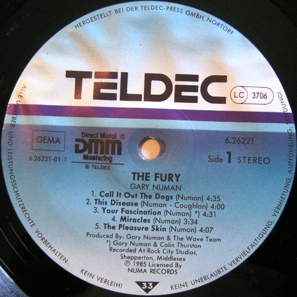 Gary Numan : The Fury (LP, Album, DMM)