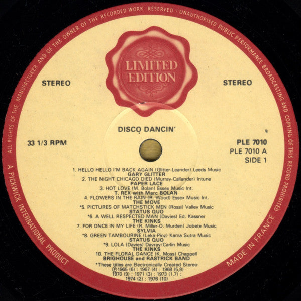 Various : 20 Disco Dancin' Hits (LP, Comp, Ltd, A.R)