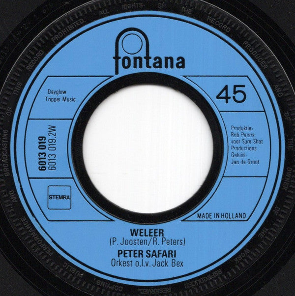 Peter Safari : Ik Wacht Nog Tien Minuten (7", Single)