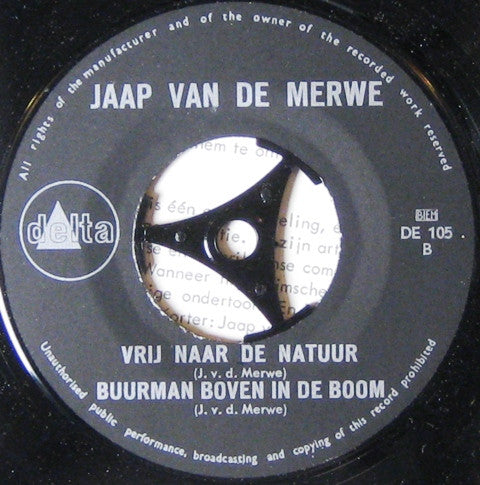 Jaap van de Merwe : Jaap Zingt Liedjes Van van de Merwe (7", EP)