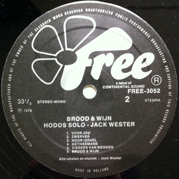 Jack Wester : Brood & Wijn (LP, Album)