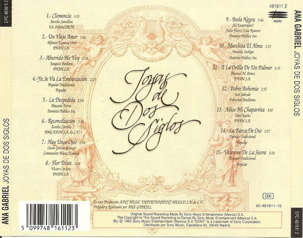 Ana Gabriel : Joyas De Dos Siglos (CD, Album)