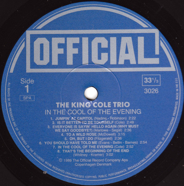 The Nat King Cole Trio : In The Cool Of The Evening (LP, Album)