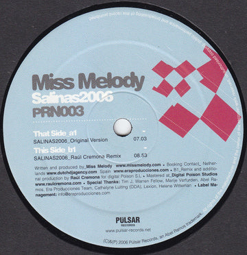 Miss Melody : Salinas 2006 (12")