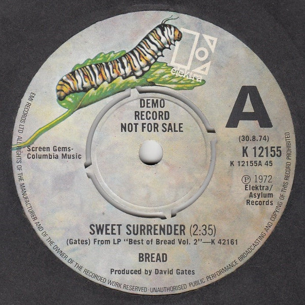 Bread : Sweet Surrender (7", Promo)