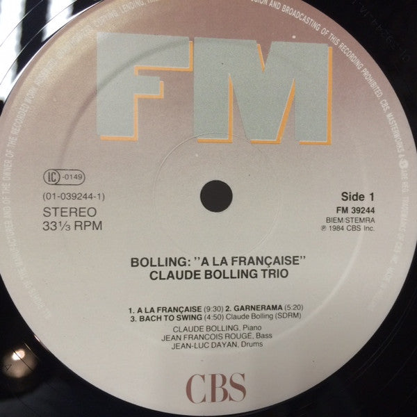 Claude Bolling Trio : Jazz À La Française (LP, Album)