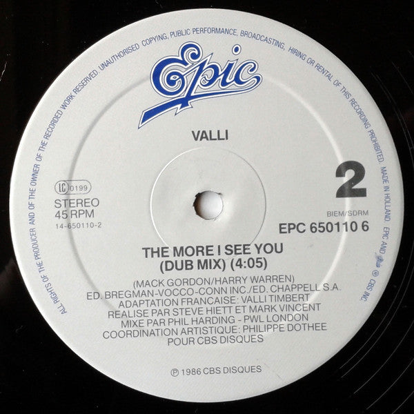 Valli : The More I See You (12", Maxi)