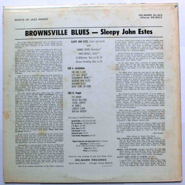 Sleepy John Estes : Brownsville Blues (LP, Album, Mono)