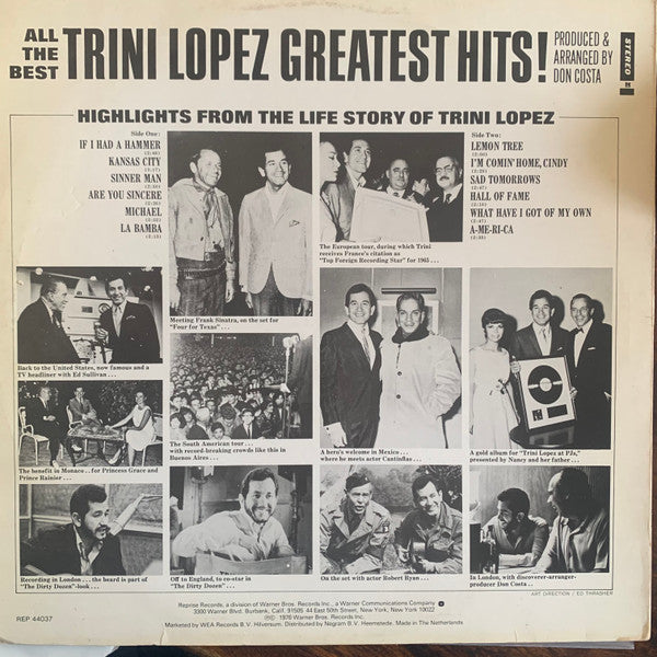 Trini Lopez : Greatest Hits! (LP, Comp, RE)