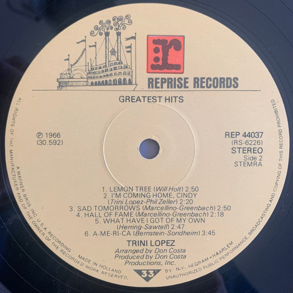 Trini Lopez : Greatest Hits! (LP, Comp, RE)