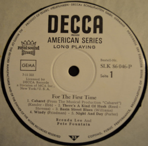 Brenda* And Pete* : "For The First Time" (LP, Album)