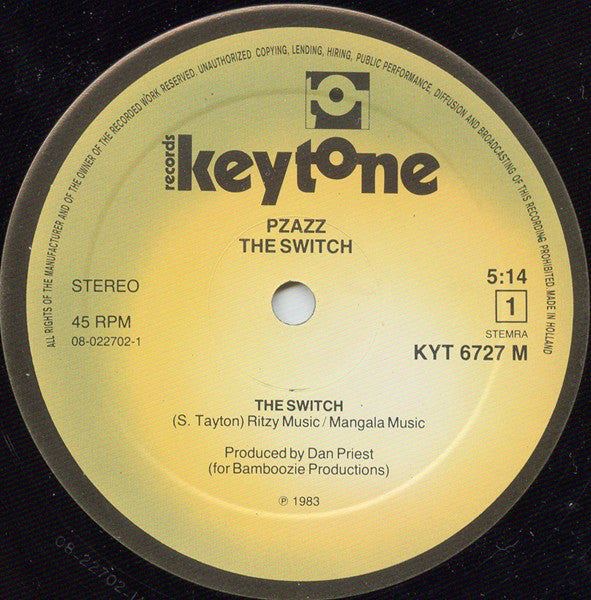 Pzazz : The Switch (12", Maxi)