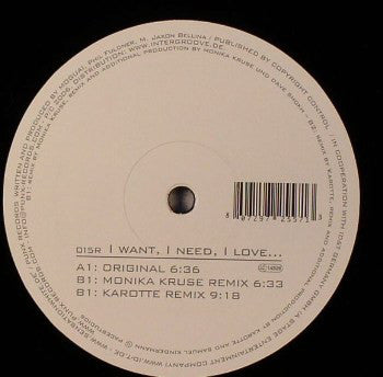 Moguai For Sensation (2) : I Want, I Need, I Love... (Remixes) (12")
