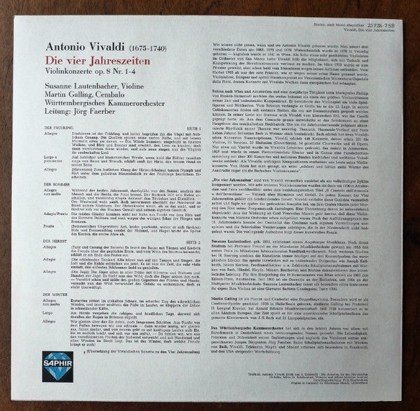 Antonio Vivaldi : Die Vier Jahreszeiten (LP, Album)