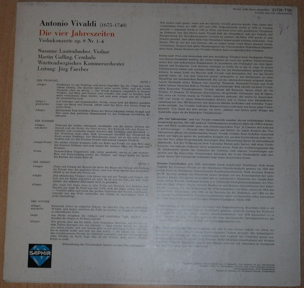 Antonio Vivaldi : Die Vier Jahreszeiten (LP, Album)