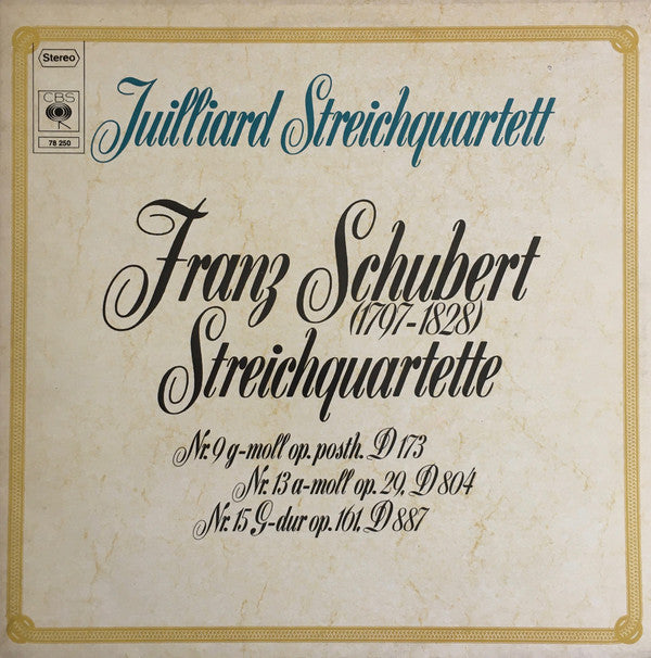 Juilliard String Quartet, Franz Schubert : Streichquartette Nr. 9 G-moll Op. Posth. D 173 / Nr. 13 A-moll Op. 29, D 804 / Nr. 15 G-dur Op. 161 D 887 (2xLP, Gat)