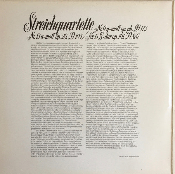 Juilliard String Quartet, Franz Schubert : Streichquartette Nr. 9 G-moll Op. Posth. D 173 / Nr. 13 A-moll Op. 29, D 804 / Nr. 15 G-dur Op. 161 D 887 (2xLP, Gat)