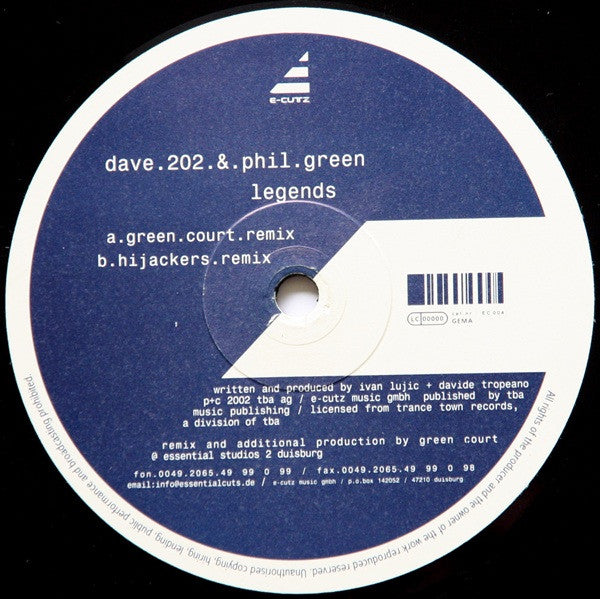 Dave 202 & Phil Green : Legends (12")