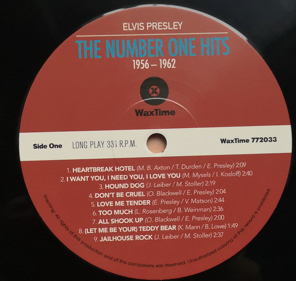 Elvis Presley : The Number One Hits 1956-1962 (LP, Comp)