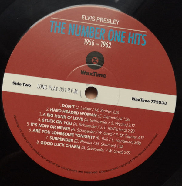 Elvis Presley : The Number One Hits 1956-1962 (LP, Comp)