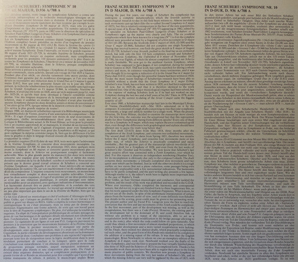 Franz Schubert - Orchestre Philharmonique De Liège, Pierre Bartholomée : Symphonie Nr. 10 D Dur (LP, DMM)