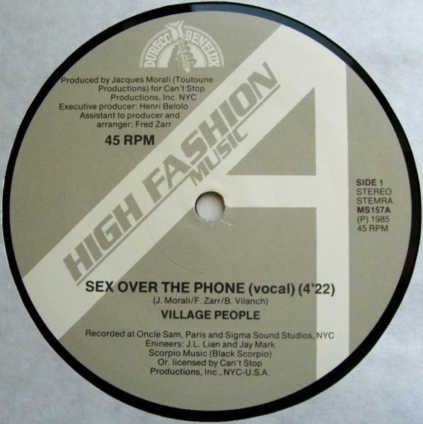 Village People : Sex Over The Phone (New Recorded Version) (12")