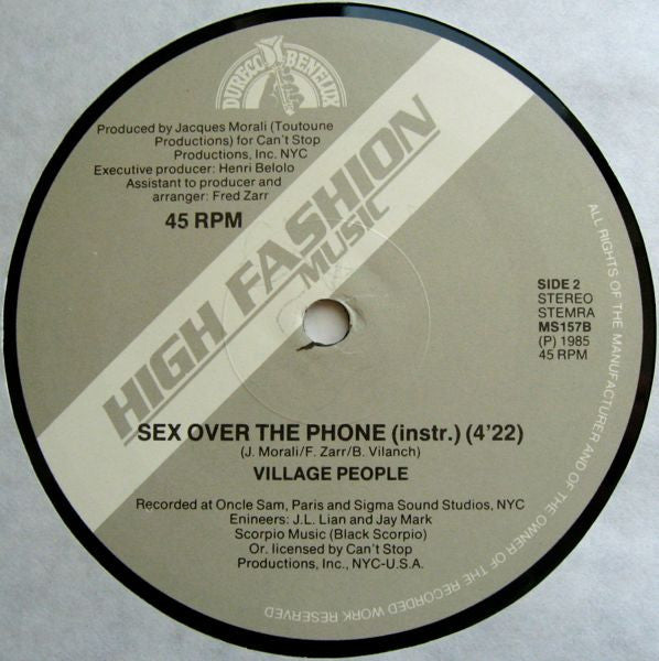 Village People : Sex Over The Phone (New Recorded Version) (12")