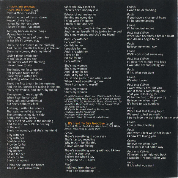 Paul Anka : A Body Of Work (CD, Album, Club)