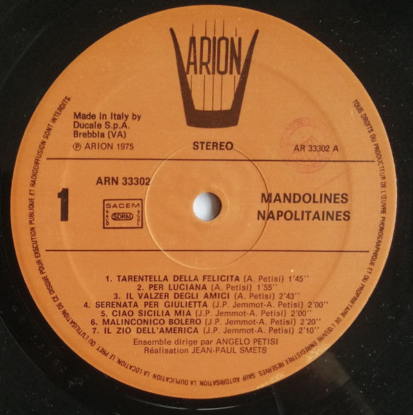 Angelo Petisi : Mandolines Napolitaines  (LP)