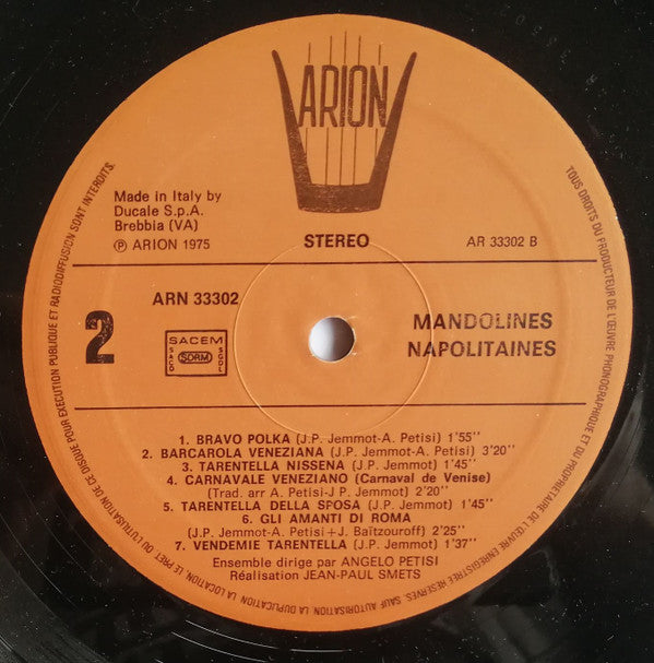 Angelo Petisi : Mandolines Napolitaines  (LP)