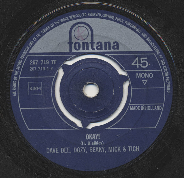 Dave Dee, Dozy, Beaky, Mick & Tich : Okay! (7", Single, Mono)
