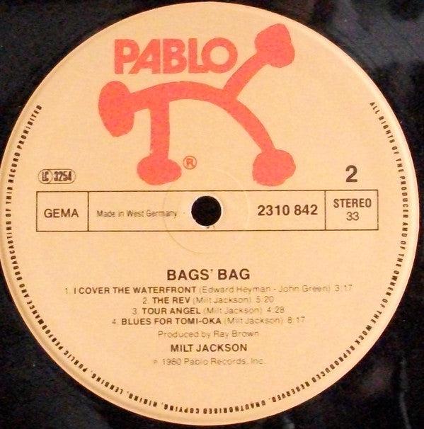 Milt Jackson : Bags'  Bag (LP, Album)