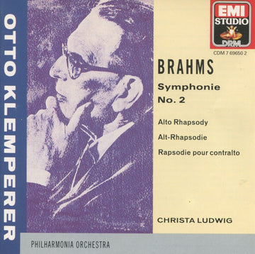 Johannes Brahms, Otto Klemperer, Christa Ludwig, Philharmonia Orchestra : Symphonie No. 2 / Alto Rhapsody = Alt-Rhapsodie = Rapsodie Pour Contralto (CD, RE, RM)