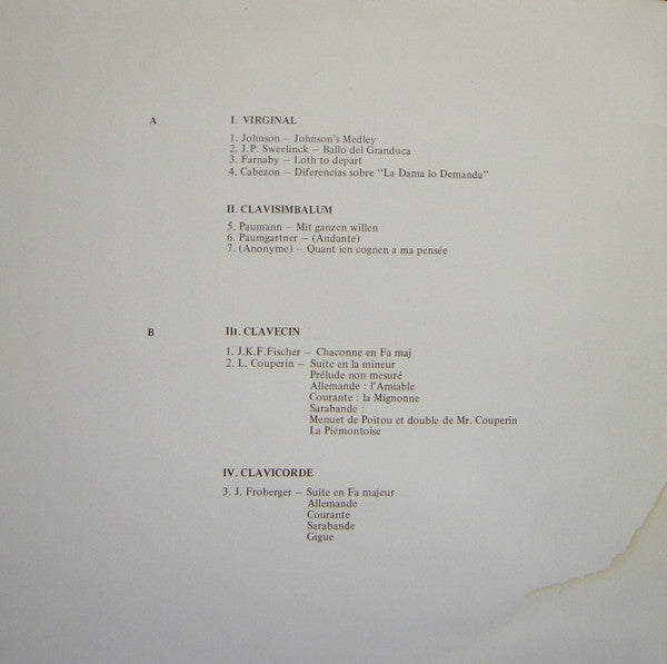 Christiane Wuyts : Quatre Instruments À Clavier Et À Cordes Pincées: 1440 À 1626 (LP)