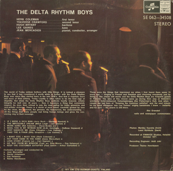 The Delta Rhythm Boys : By Request (LP, Album)
