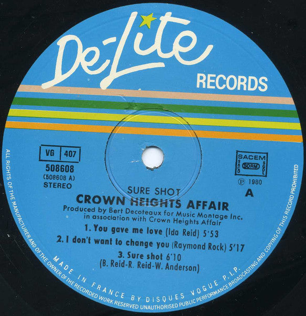 Crown Heights Affair : Sure Shot (LP, Album)