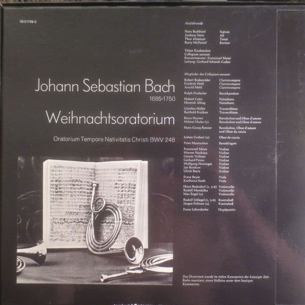 Johann Sebastian Bach, Tölzer Knabenchor, Collegium Aureum, Gerhard Schmidt-Gaden : Weihnachtsoratorium (3xLP, Album)